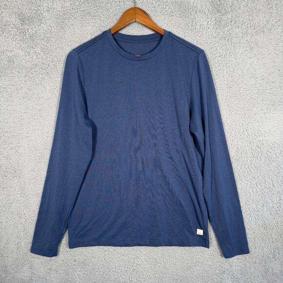 Vuori Shirt Mens Small Blue Current Tech Tee Gym Training Performance Stretch - Picture 1 of 9